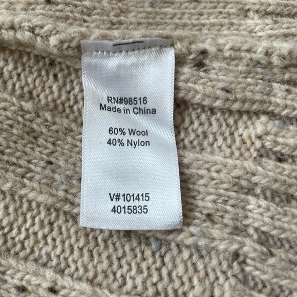 Coldwater Creek Open Front Cable Knit Cardigan Shawl Collar Tan 2X Cozy - Picture 7 of 10